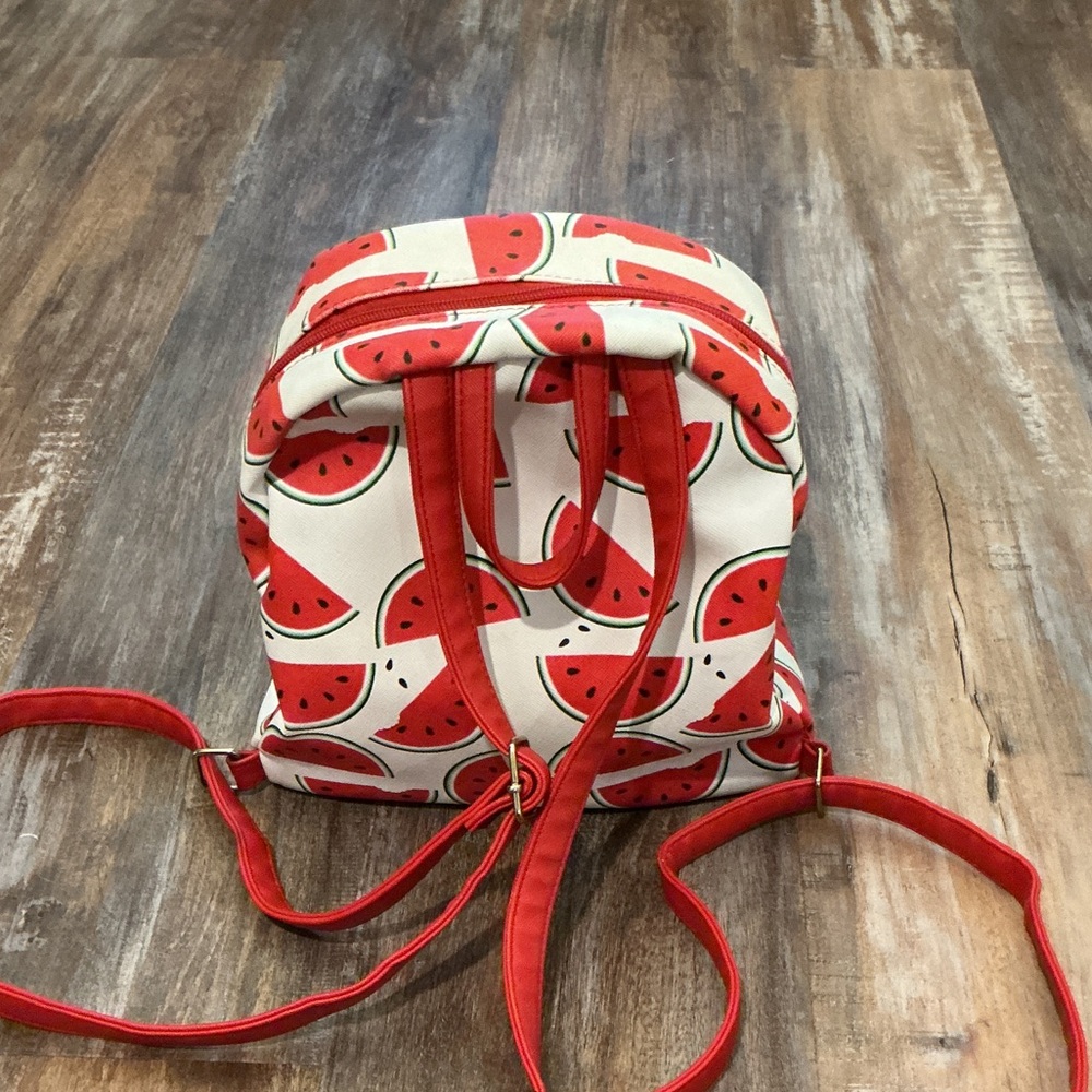 Chic Watermelon Pattern Backpack With Red Accents - image 3